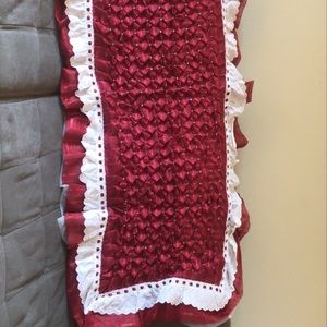 Long burgundy crystal pillowcase